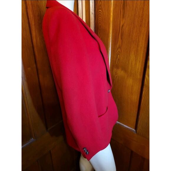Vintage Augustus Red Wool Blazer Women's Size 10 Classic 1980s Power Jacket - Picture 5 of 14
